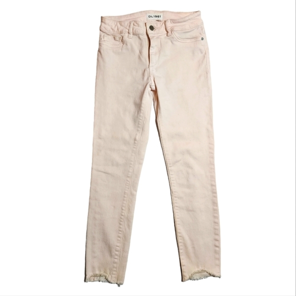 DL1961 Light Pink InstaSculpt Cropped Blush Pink Jeans Size 26 - Picture 1 of 7